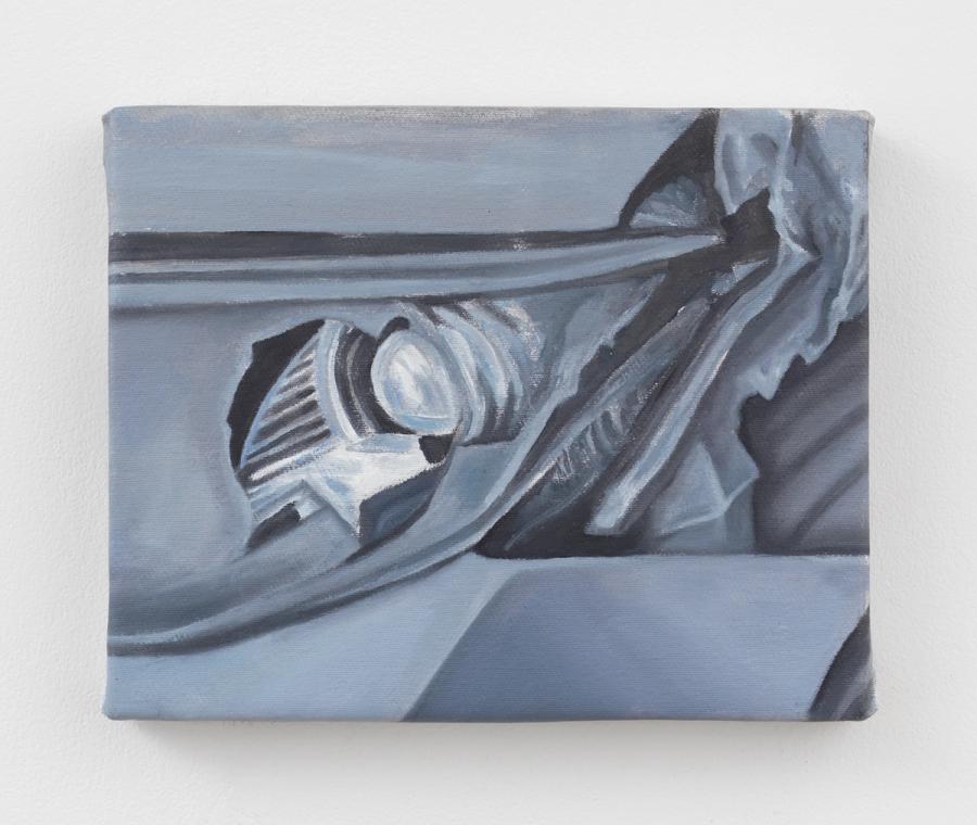 Marika Thunder, Ripped Cornea, 2025. Enamel and oil on linen. 8 x 10 in (20.3 x 25.4 cm)