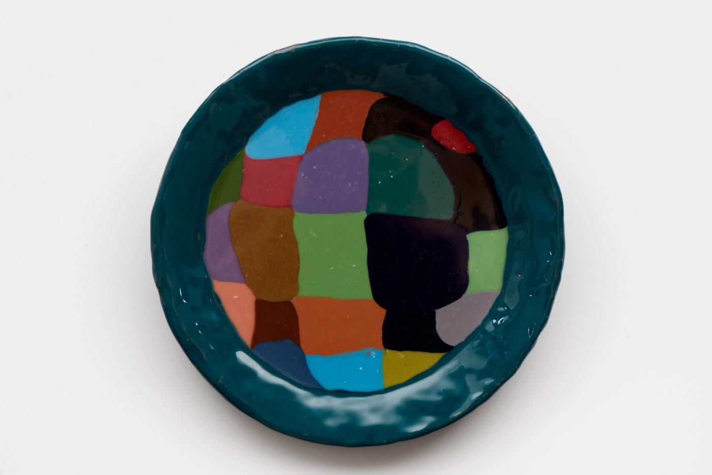 Image of Crazy Quilt Plate - Green, 2022: Glazed porcelain