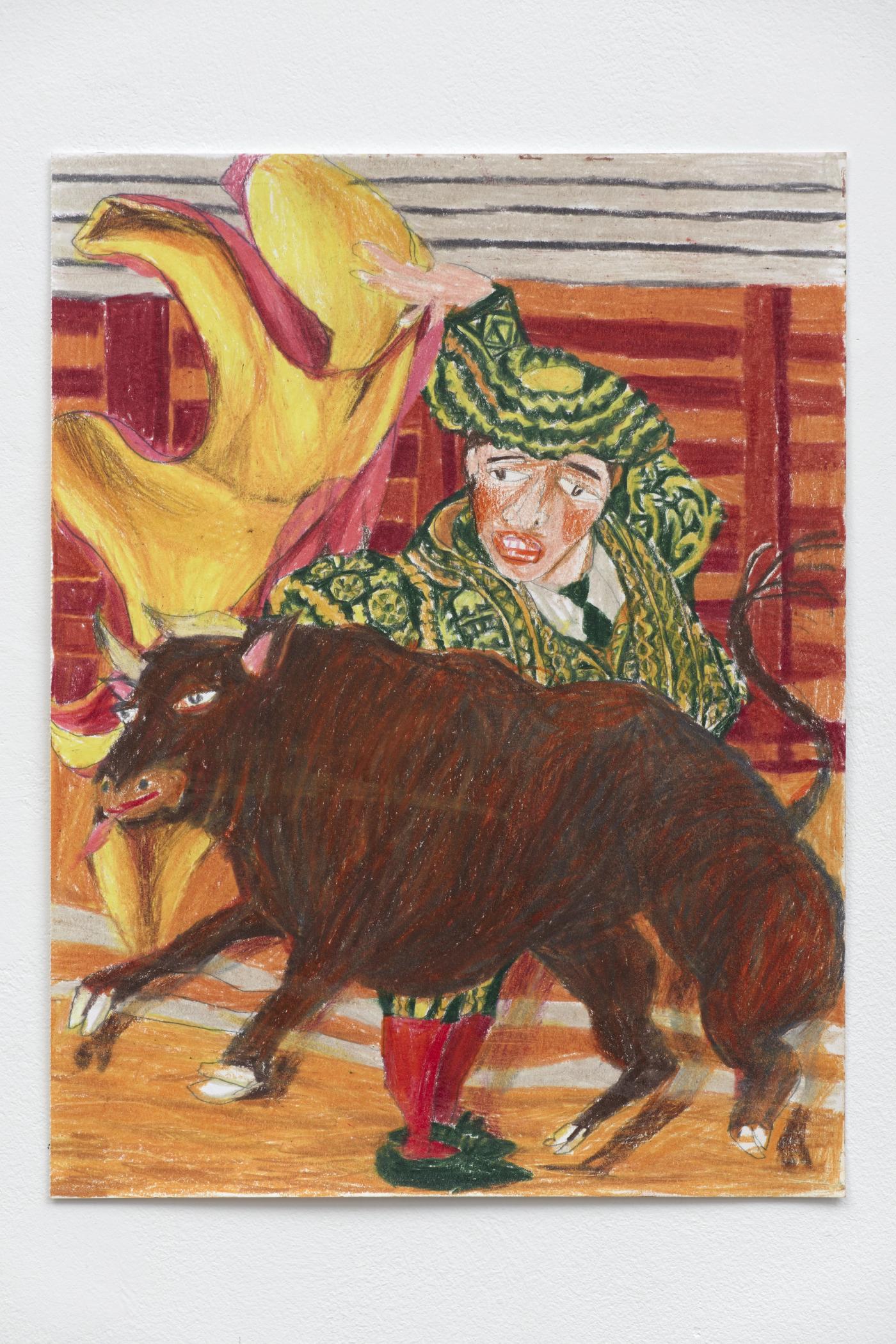 Image of Blood Bull Bullet 01, 2025: Colored pencil on paper