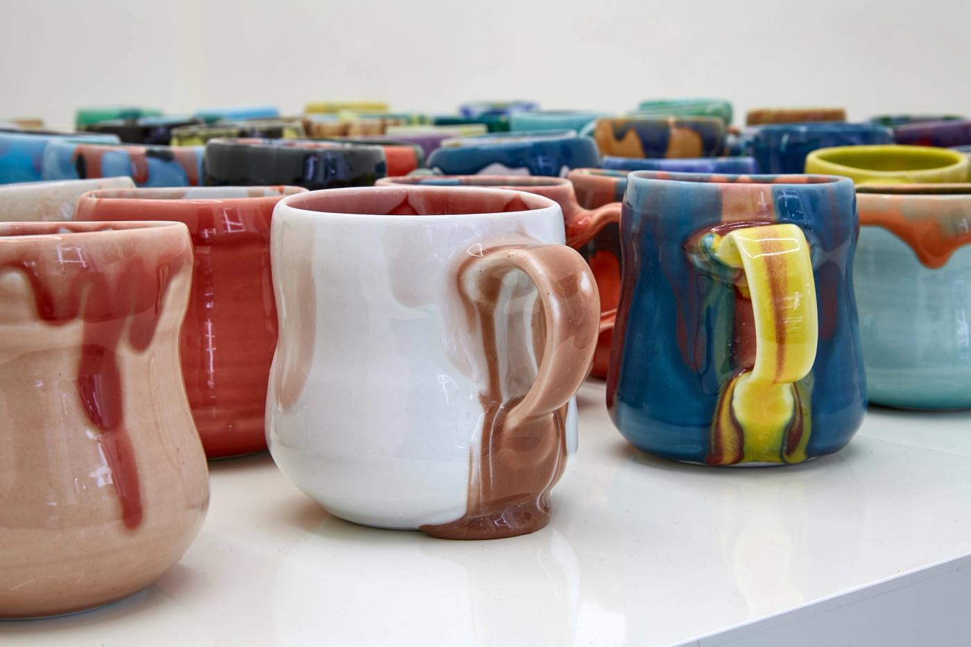 Detail of Four Color Mugs