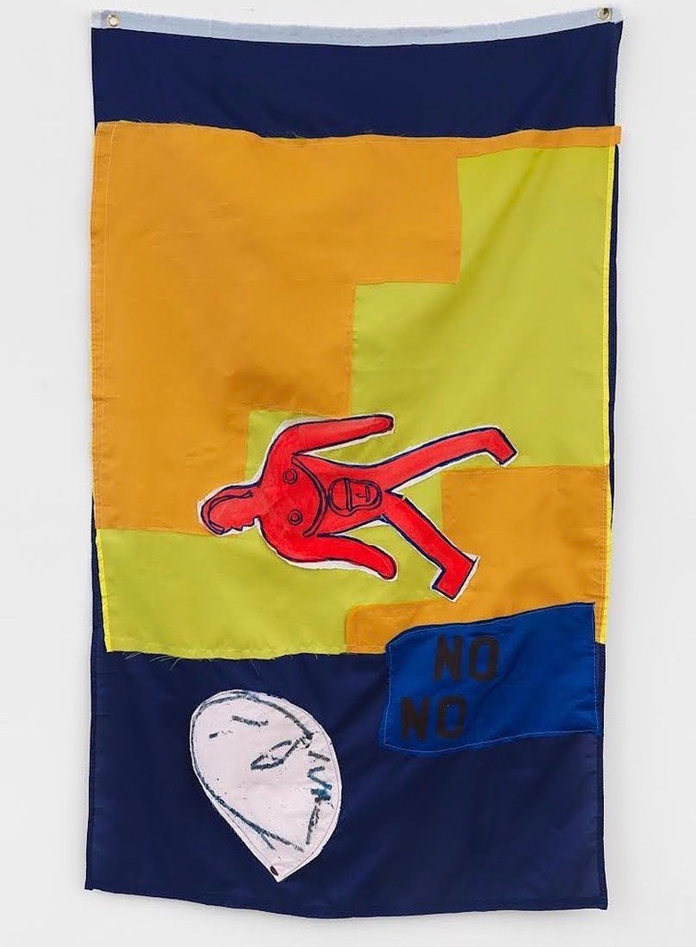 Image of Untitled (No), 2020: Fabric and paint on flag