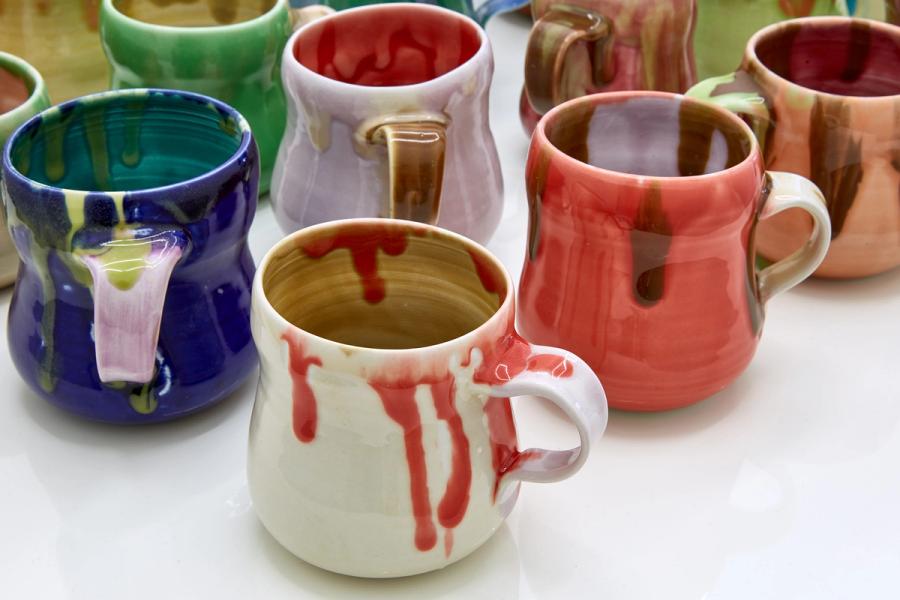 Detail of Four Color Mugs
