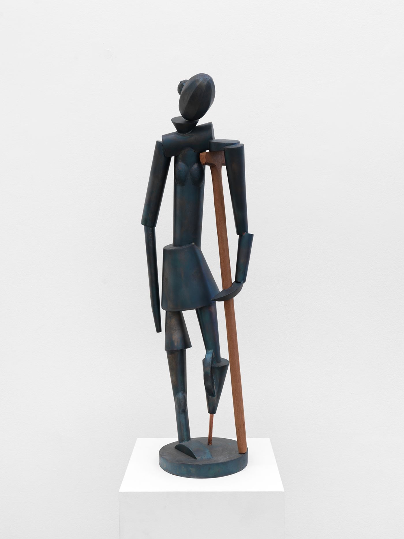 Image of Crutch, 2023: Steel, copper, and wood
