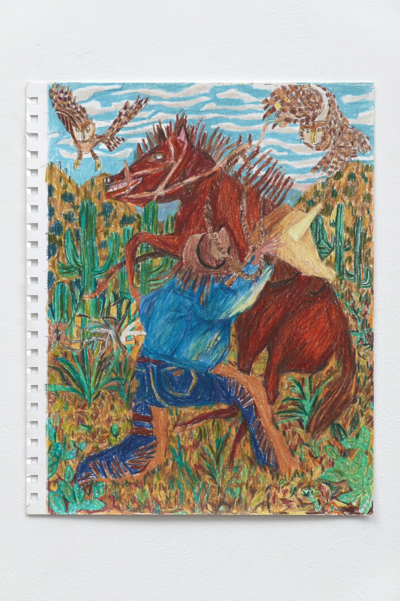 Image of Escape to Freedom, 2025: Colored pencil on paper