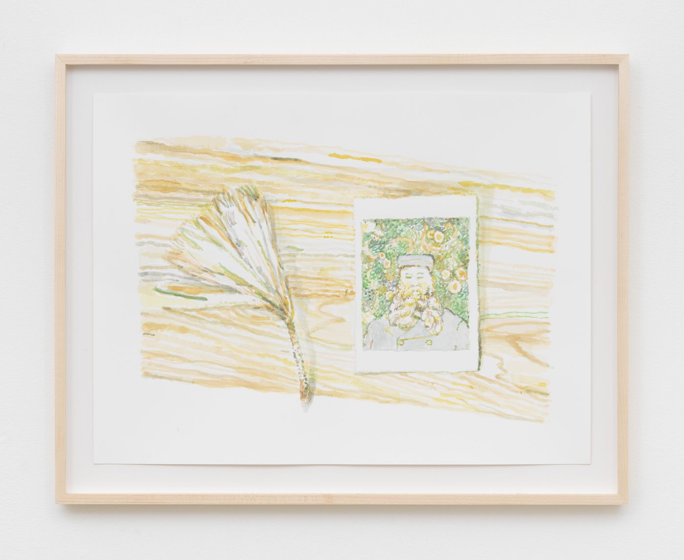 Image of Van Gogh and pine branch, 2022: Watercolor on paper