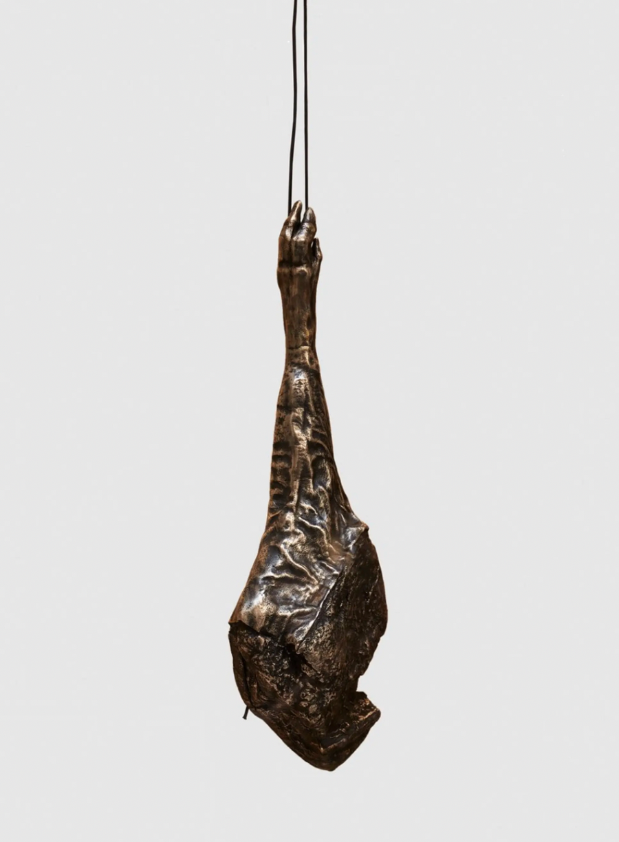 Virginia Overton, Untitled (sister ham), 2021. (Edition 3 of 3, 1AP) Bronze, 30 x 14 x 7 in (76 x 36 x 18 cm).