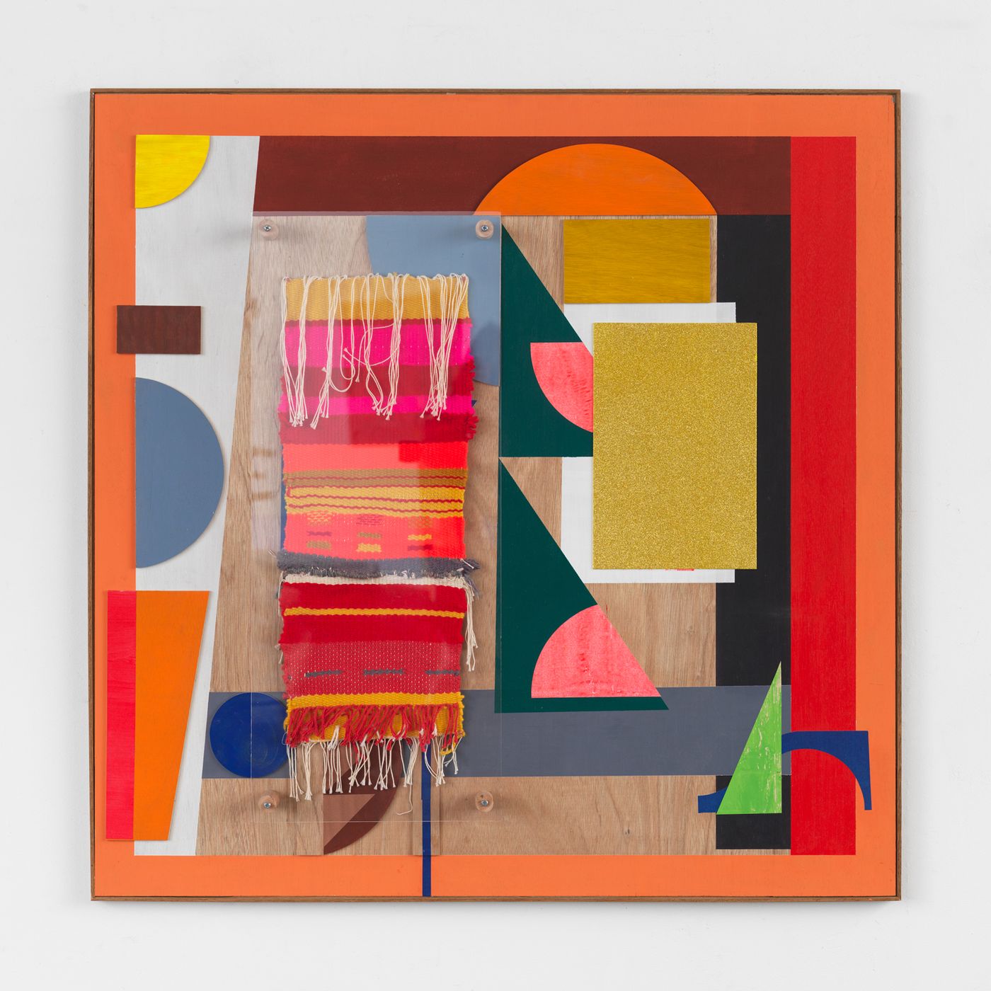 Image of Untitled (with weaving), 2023: Mixed media on panel