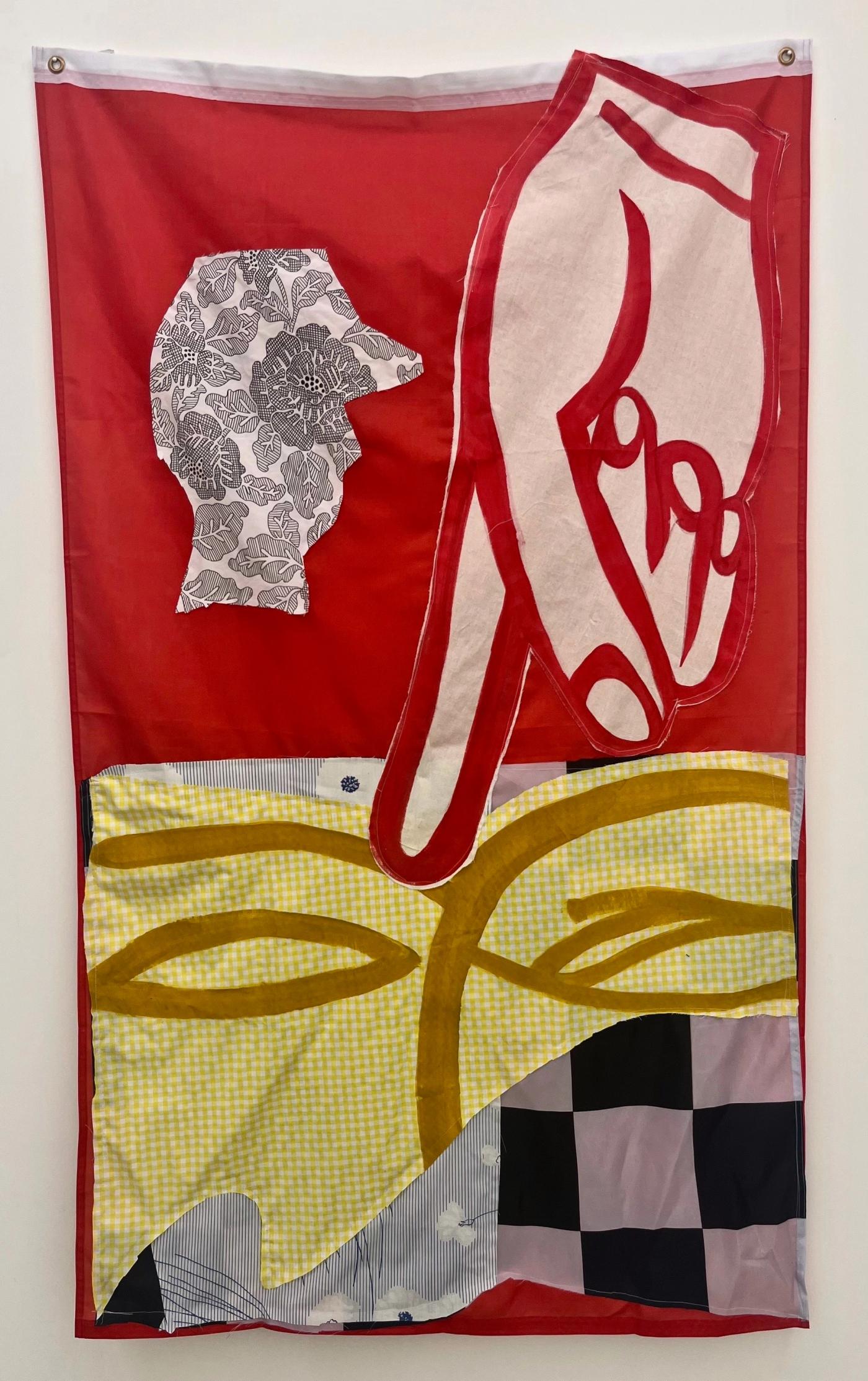 Image of Untitled (Seeing), 2022: Fabric and paint on flag