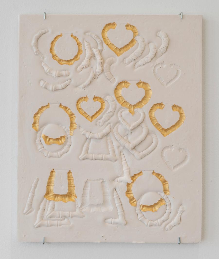 Composition with Gold Earrings