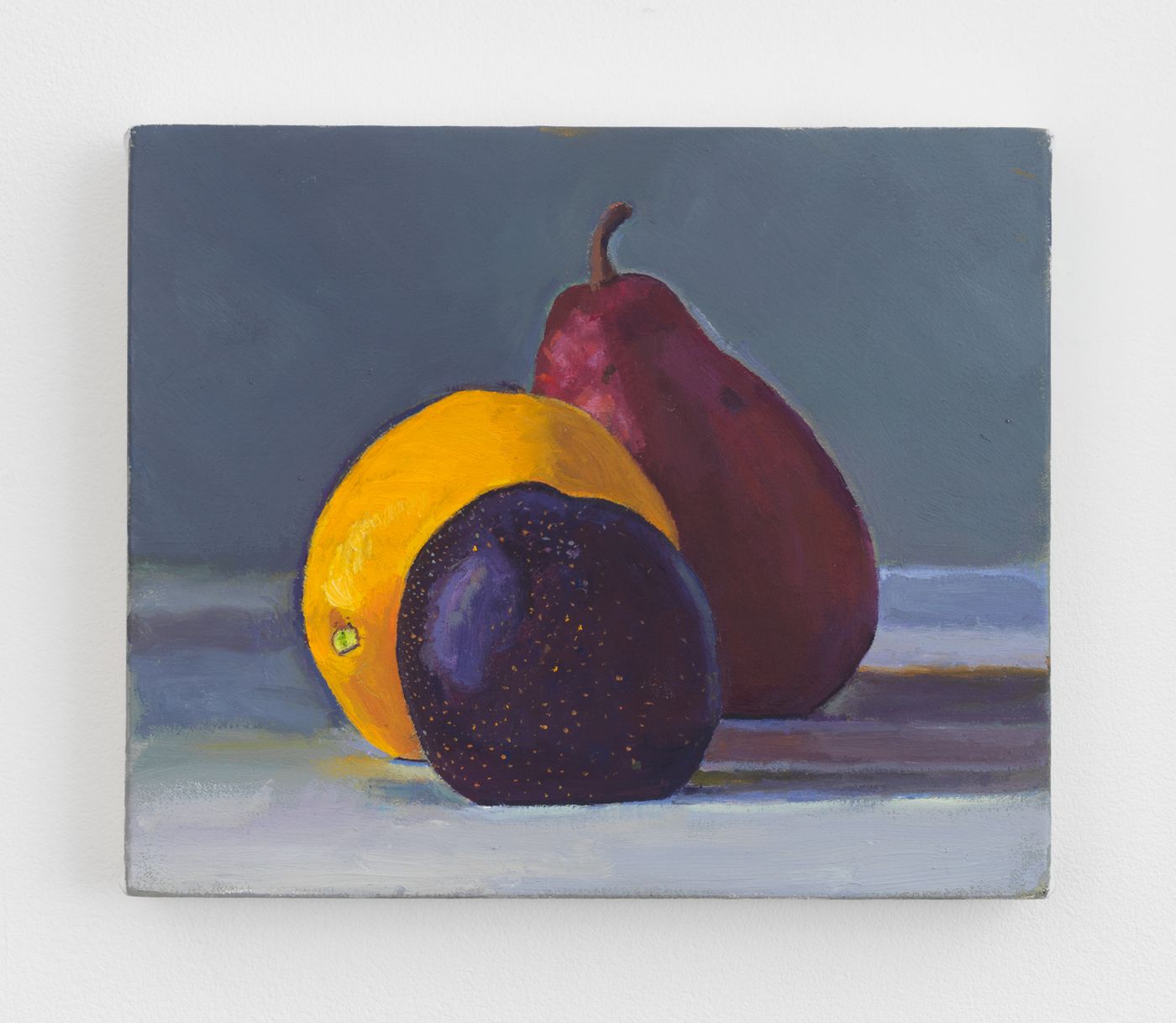 Image of Plum Lemon + Pear, 2022: Oil on canvas