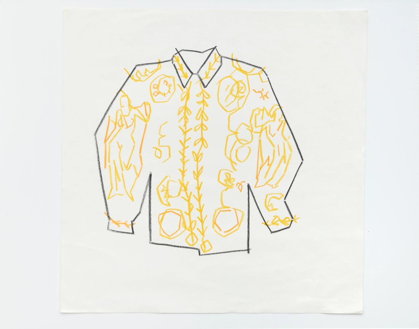 Image of Untitled (Versace shirt), 2021: Oil on pastel on paper