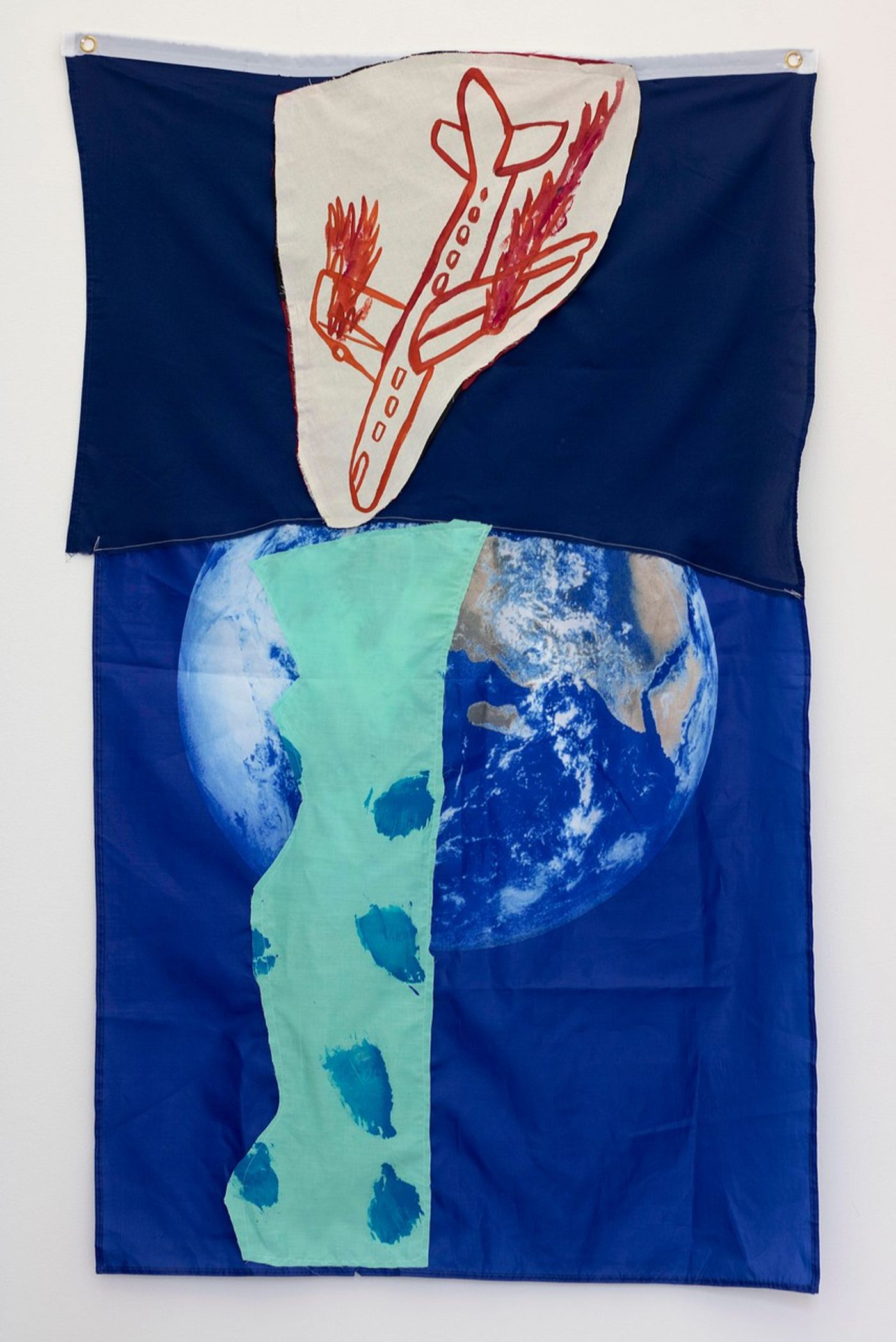 Image of Untitled (Earth), 2022: Fabric and paint on flag