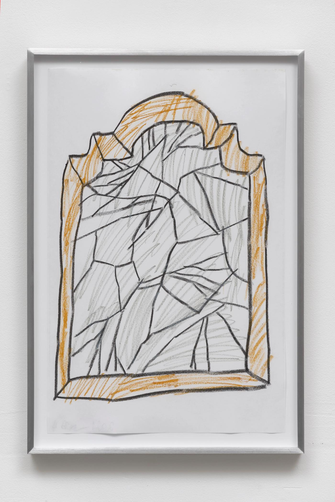 Image of Broken Mirror, 2021: Oil pastel on paper 
