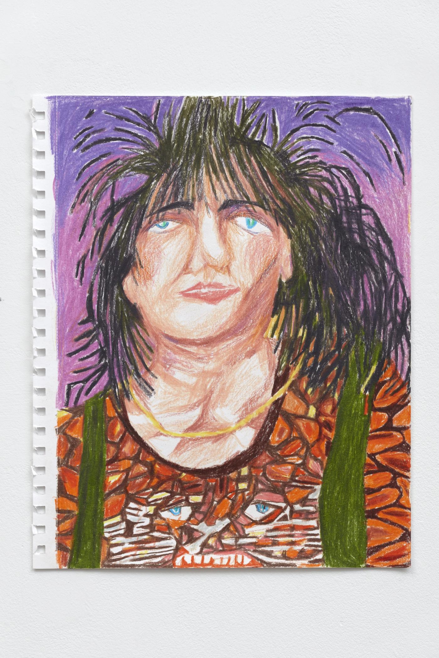 Image of two Tigers, 2025: Colored pencil on paper