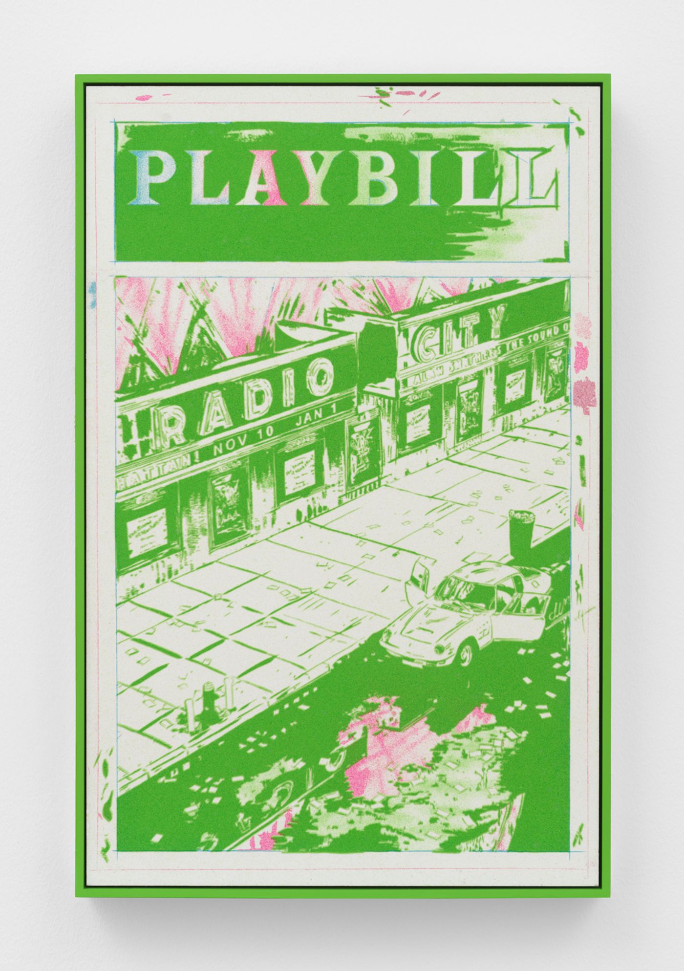 Image of Working Drawing for The Sound of Manhattan, Green, 2025: Sand on panel