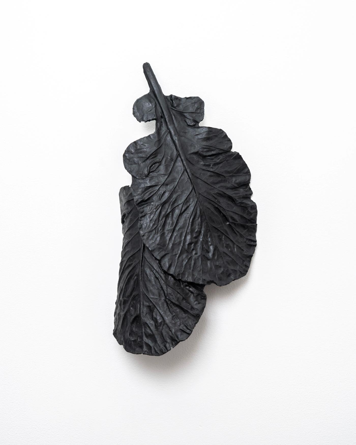 Image of Two Rounded Collard Leaves, 2026: Polyurethane and acrylic
