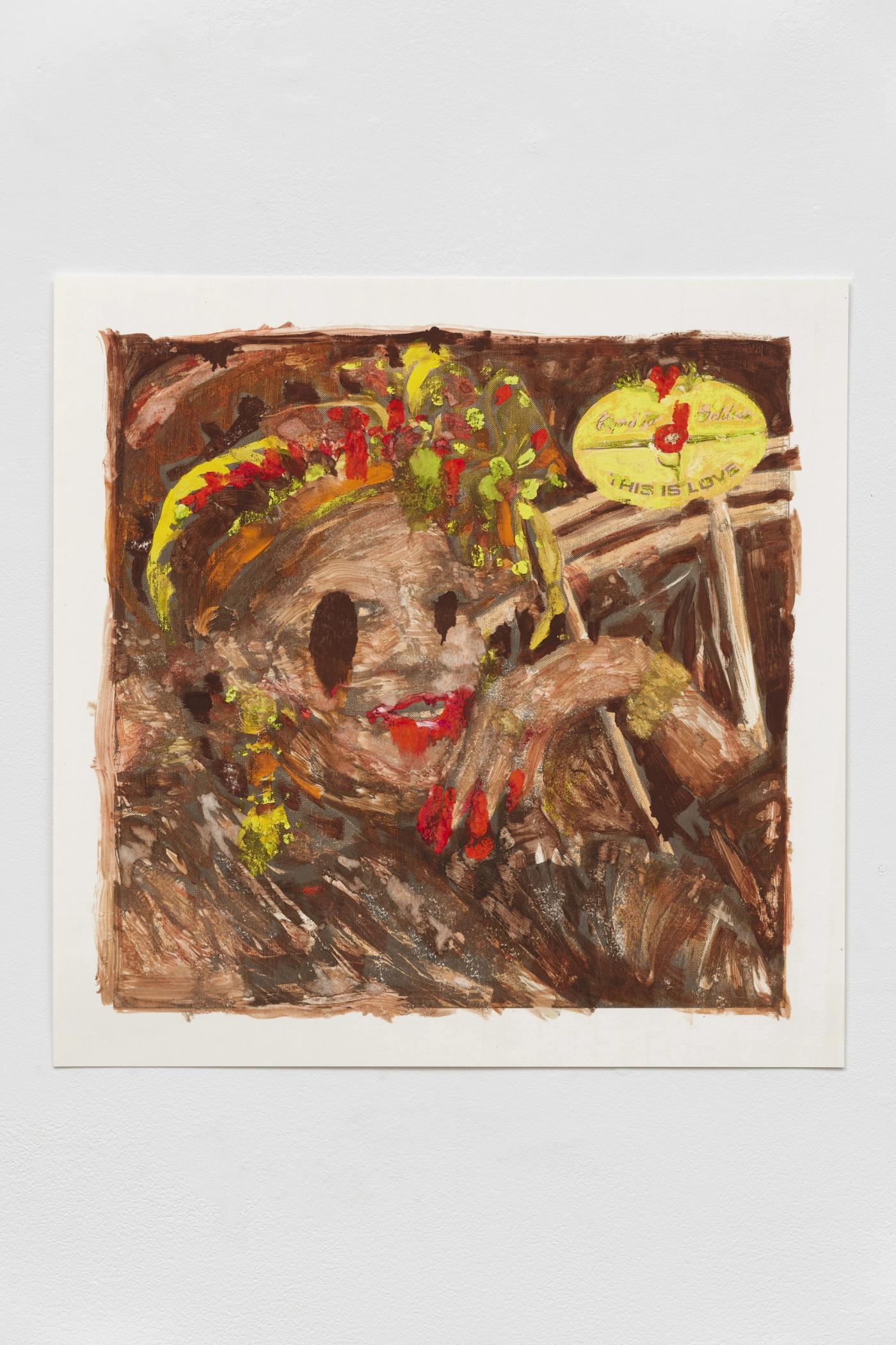 Image of Untitled, 2025: Gouache on monoprint