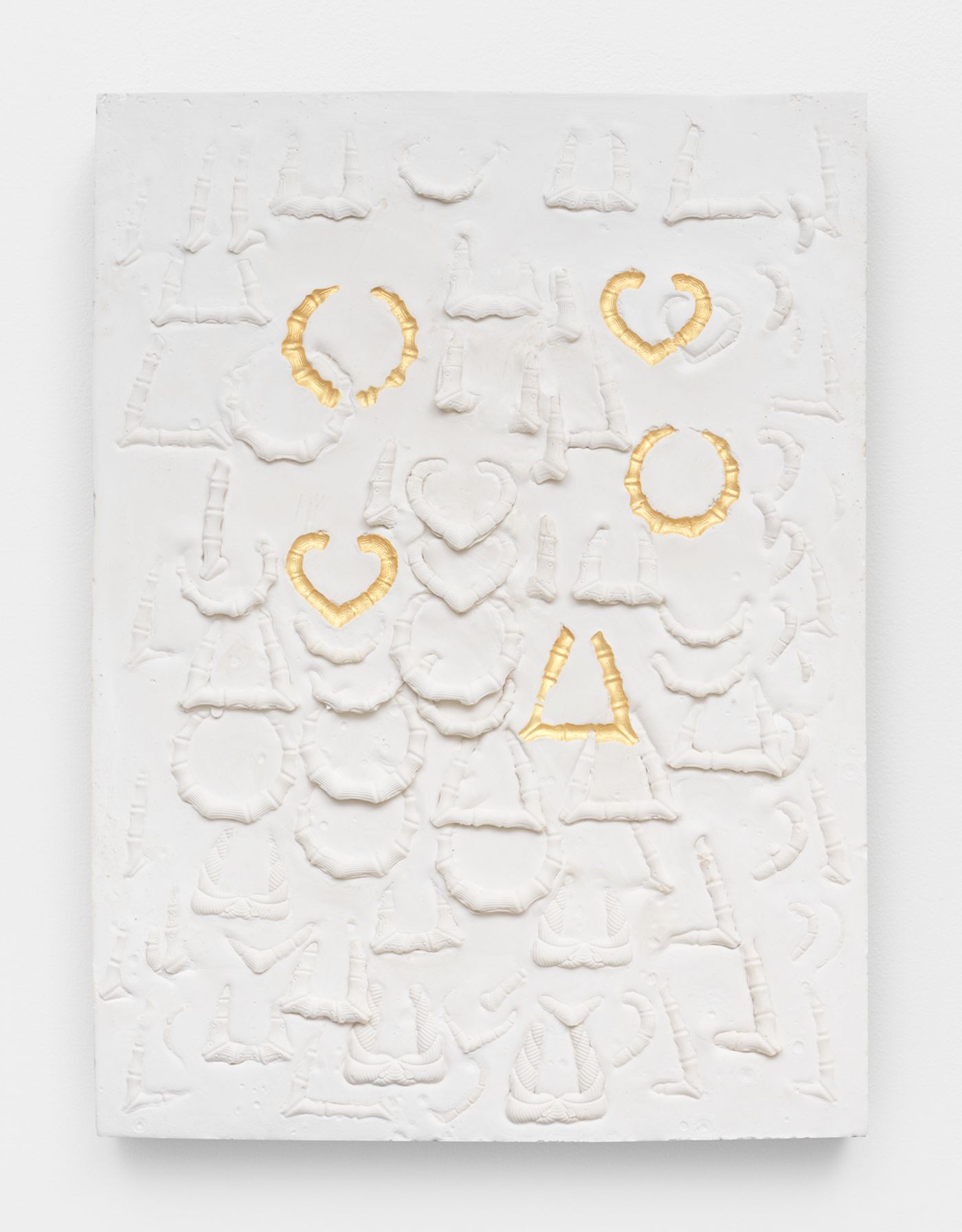 Image of Medium Doorknocker Coverall Composition No.1 ( Five Golden Impression), 2022: Plaster and acrylic
