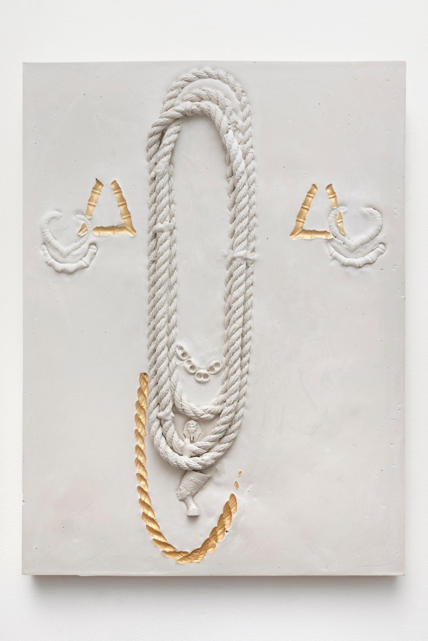 Image of Composition with Rope Chains, 2023: Plaster and acrylic