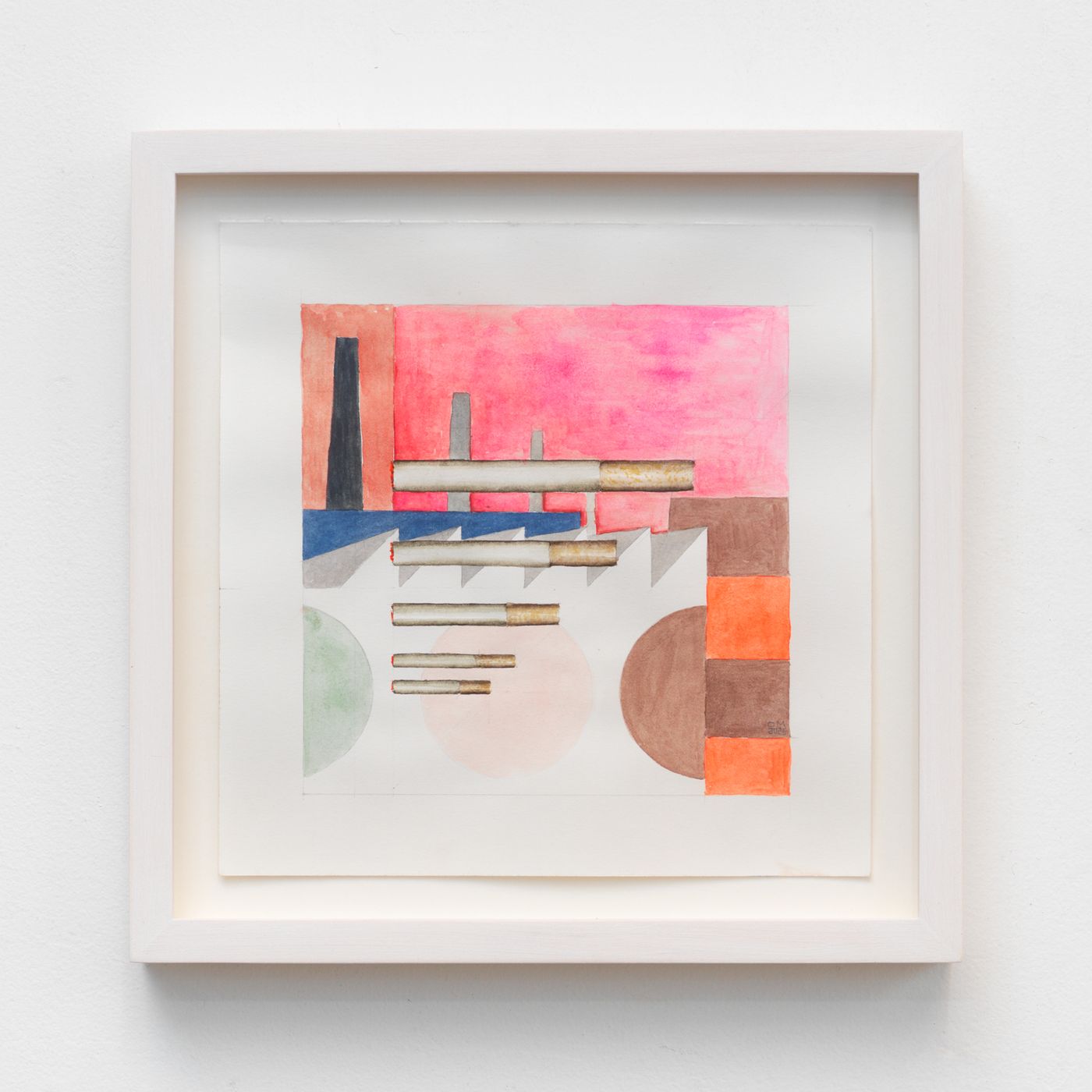 Image of Cigarette Break #22, 2025: Watercolor and pencil on paper