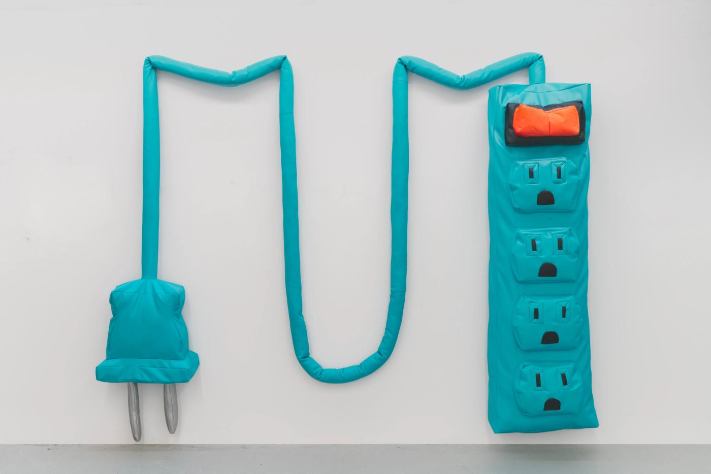 Image of Soft Power Cord (Turquoise), 2023: Vinyl and polyfil