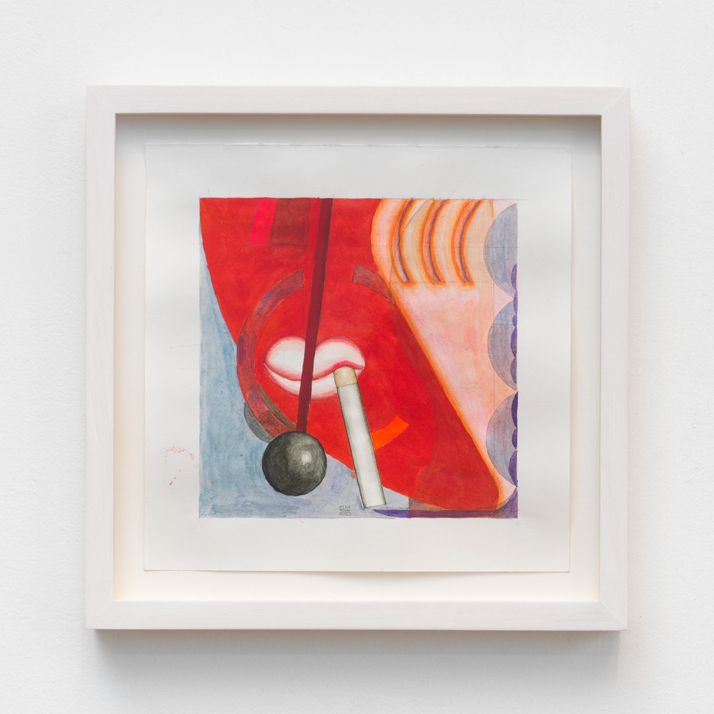 Image of Cigarette Break #24, 2025: Watercolor and pencil on paper