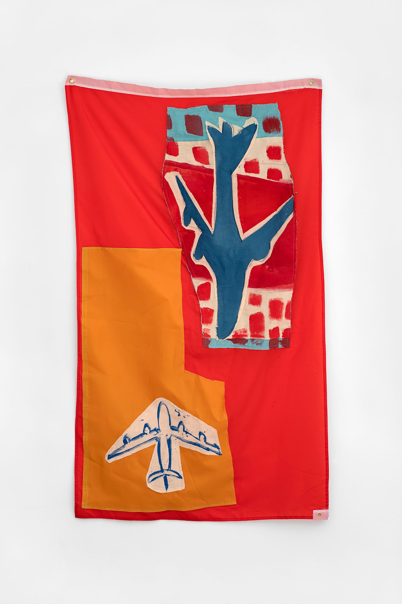 Image of Untitled (Plane), 2020: Fabric and paint on flag
