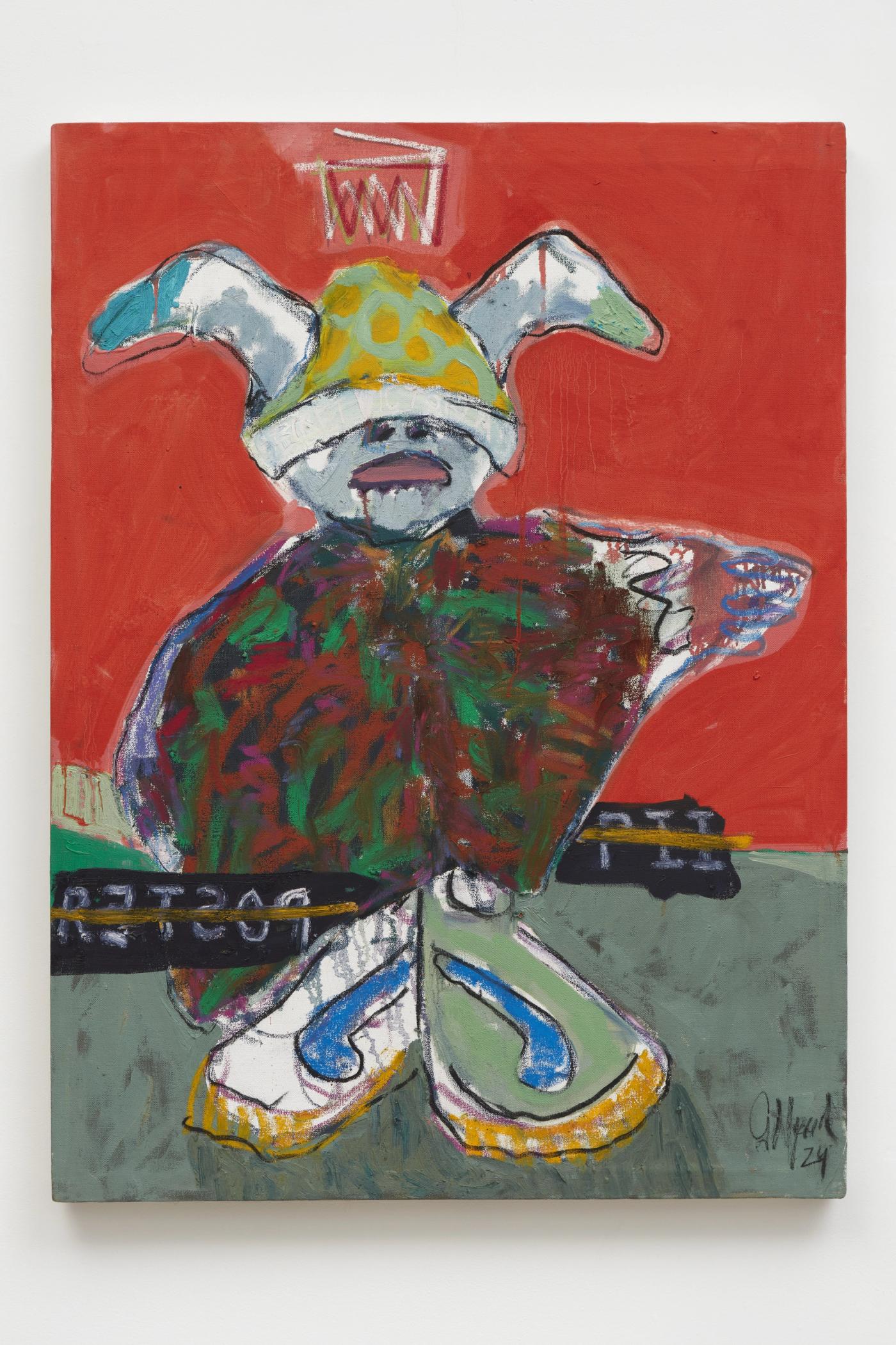 Image of Repost Part 2, 2025: Oil and charcoal on canvas