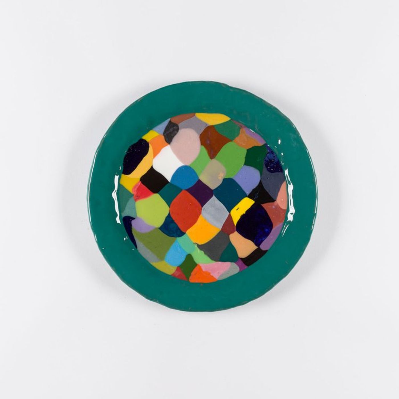 Image of Crazy Quilt Plate - Jade, 2022: Glazed porcelain