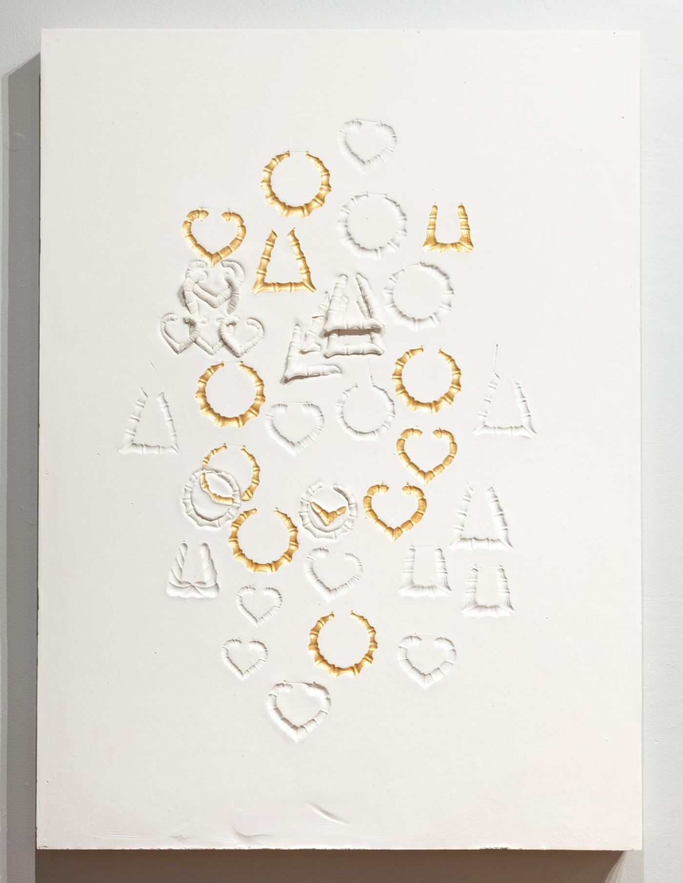 Image of Doorknocker Composition with Twelve Gold Impressions, 2021: Plaster and Acrylic