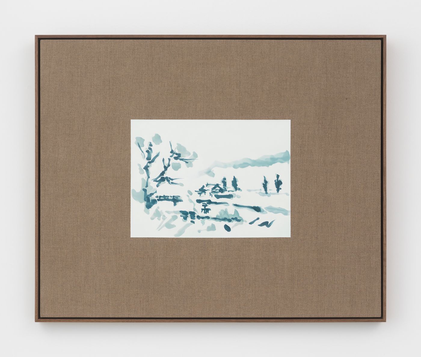 Image of A Bridge Crossing Tōjō River in Brush Pen, 2023: Oil on linen with painted wood frame