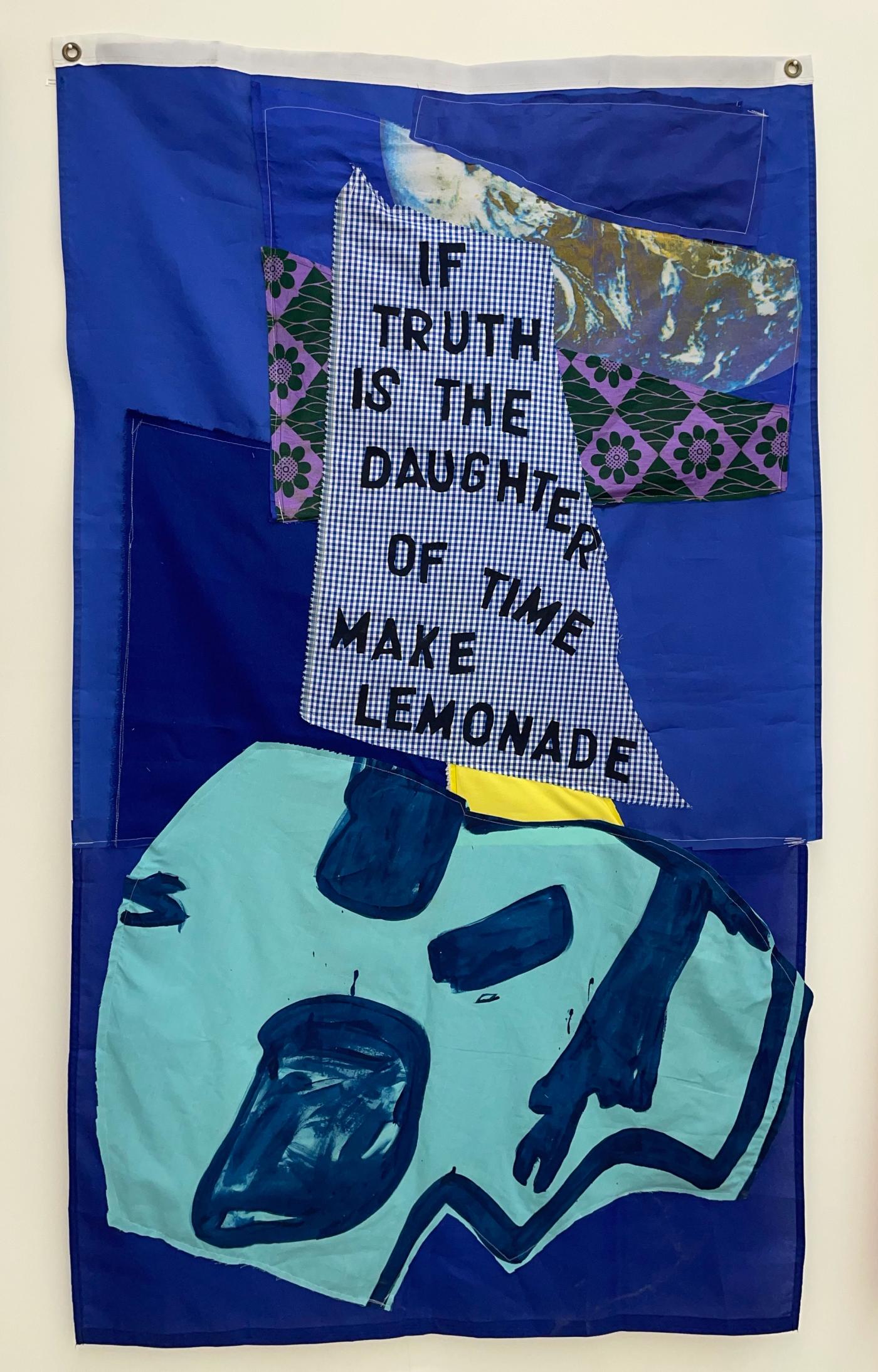 Image of Untitled (Truth), 2022: Fabric and paint on flag