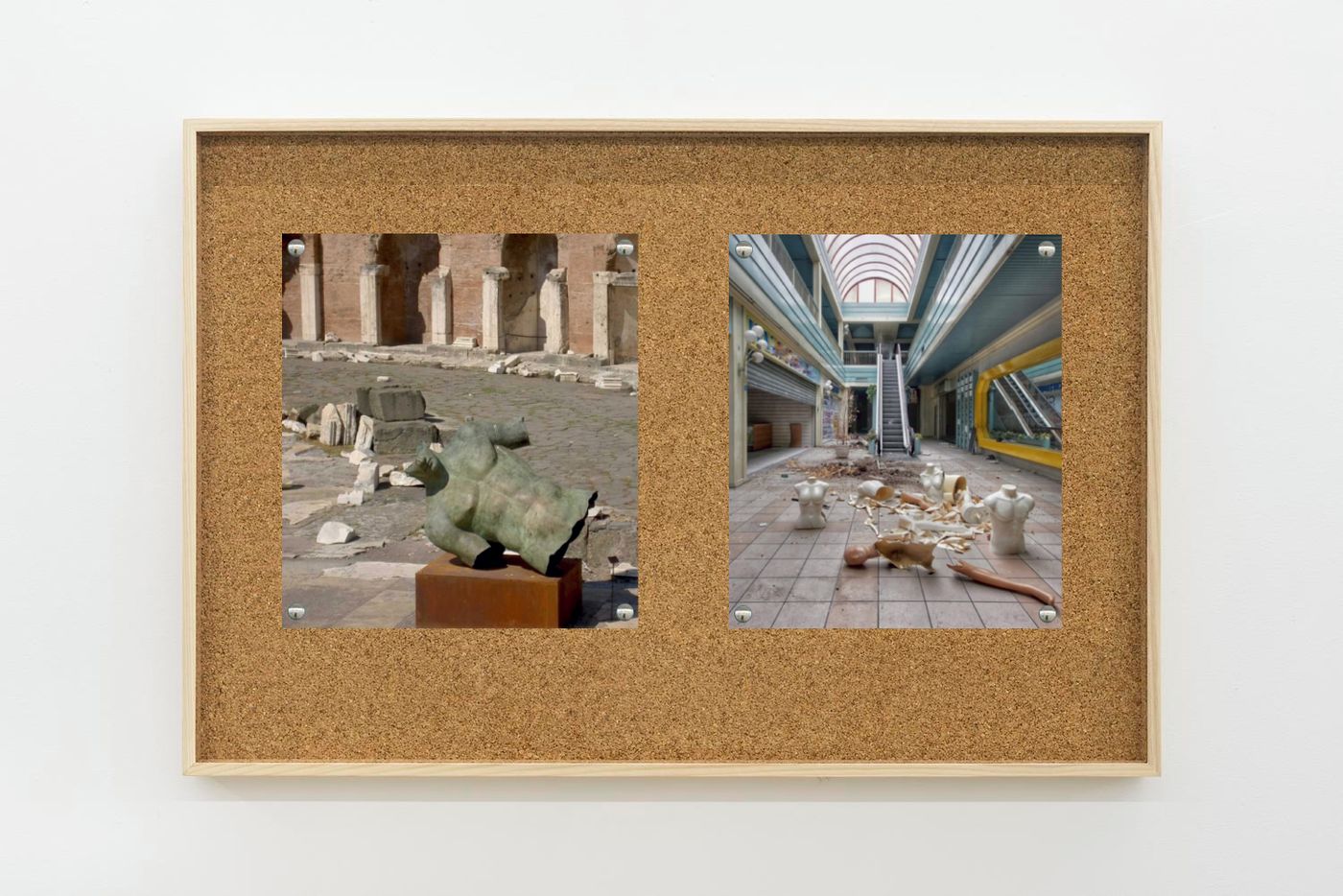 Image of Romans/mall, 2025: Collage on corkboard