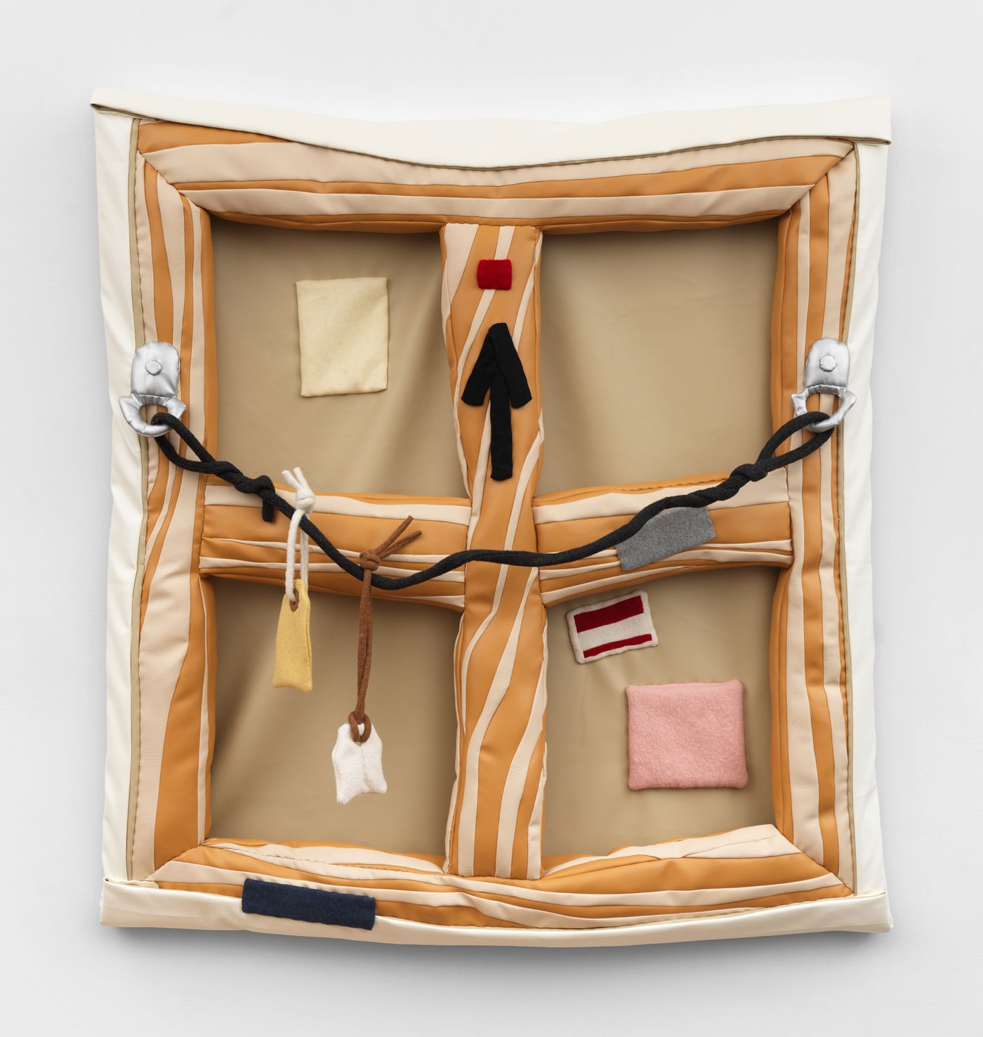 Image of Abstract on Canvas, 2026: Vinyl, wool, polyfil, wire, and thread