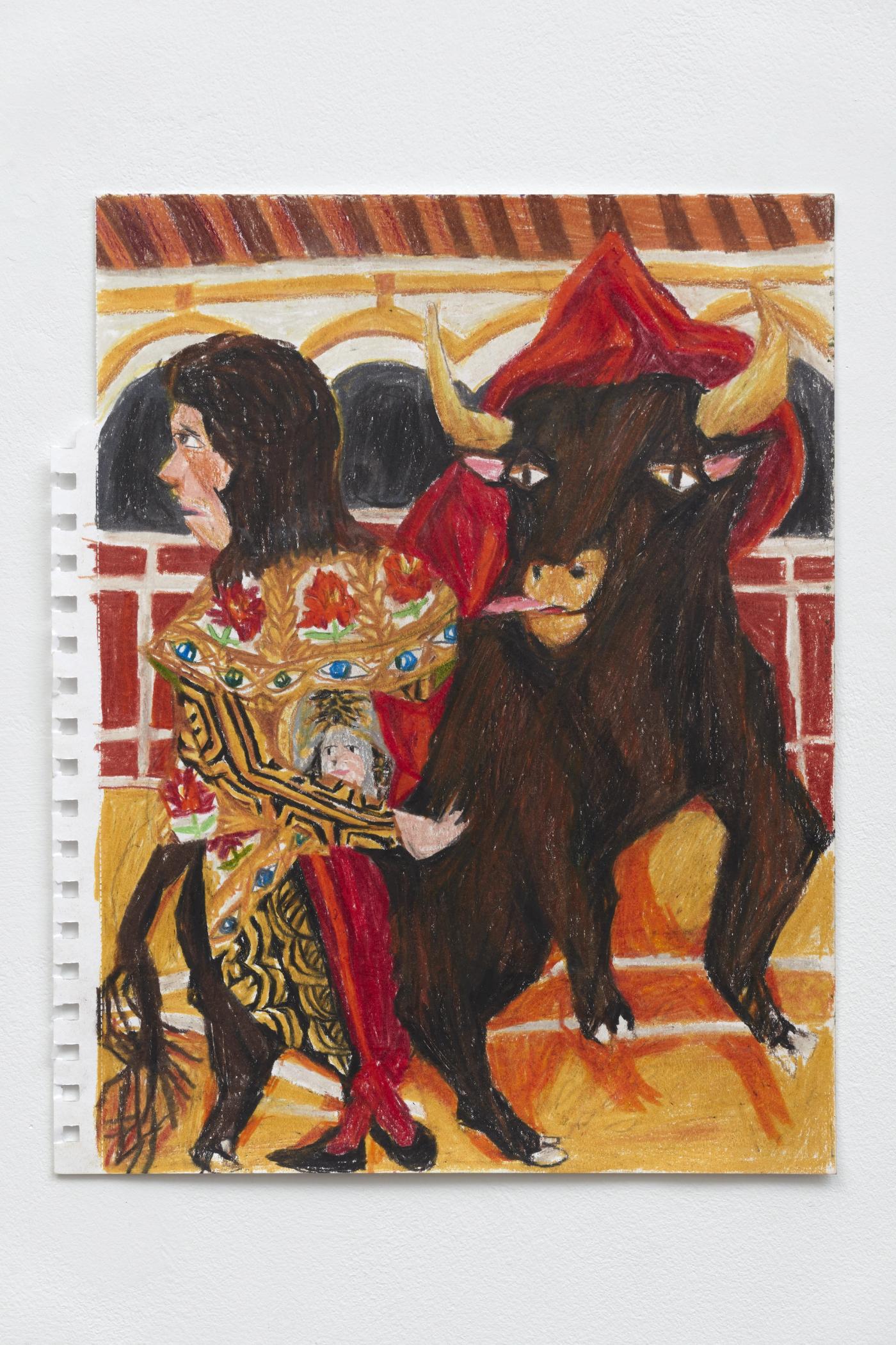 Image of crash, 2025: Colored pencil on paper