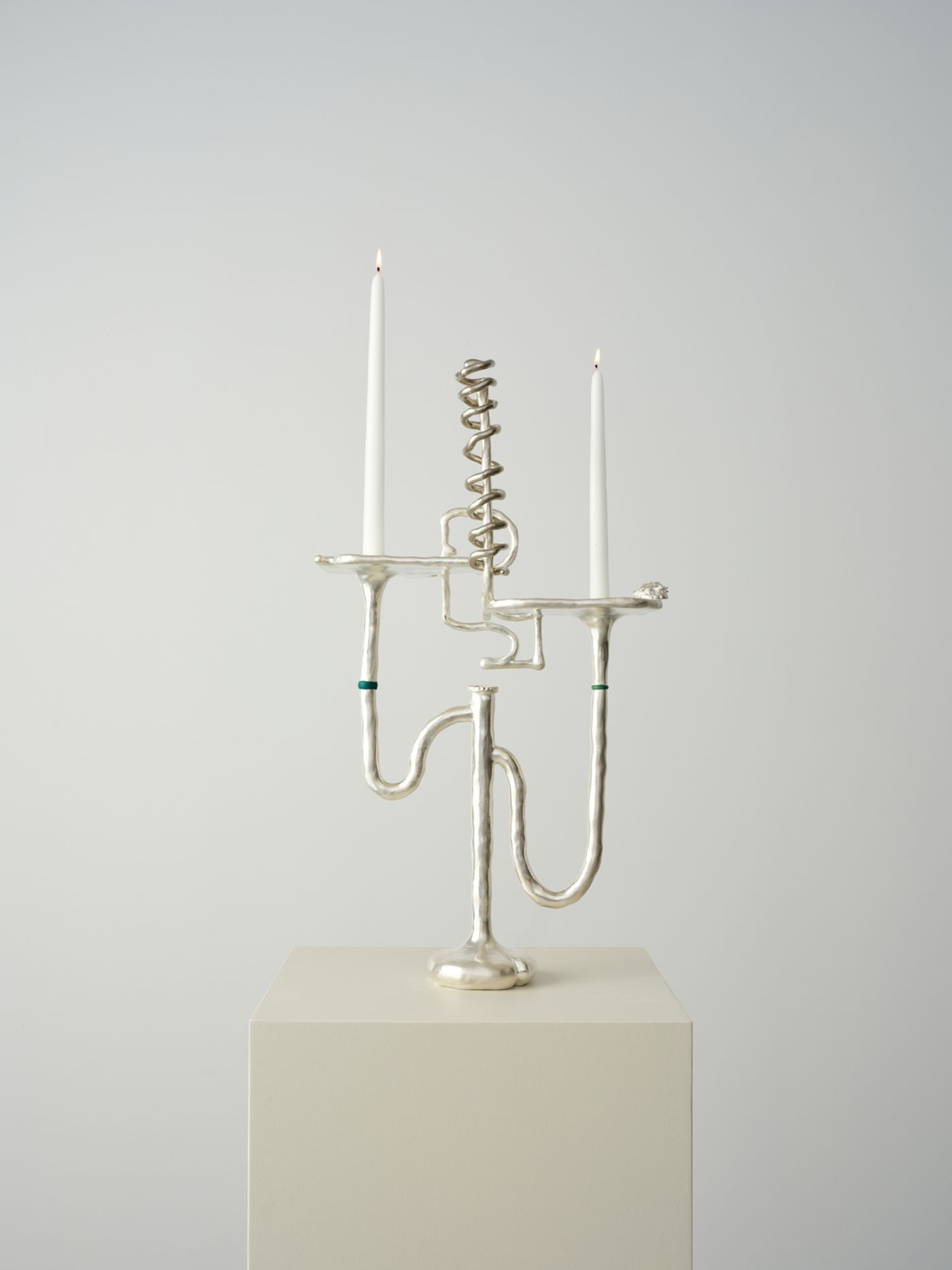 Image of The Inquirer, 2026: Stainless steel, 999 silver, nickel, Magic-Sculpt, and acrylic