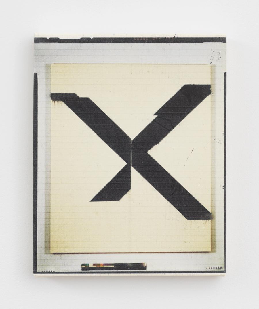 Wade Guyton, Untitled, 2025. Epson UltraChrome HDX Inkjet on linen. 10 x 8 in (25.4 x 20.3 cm)