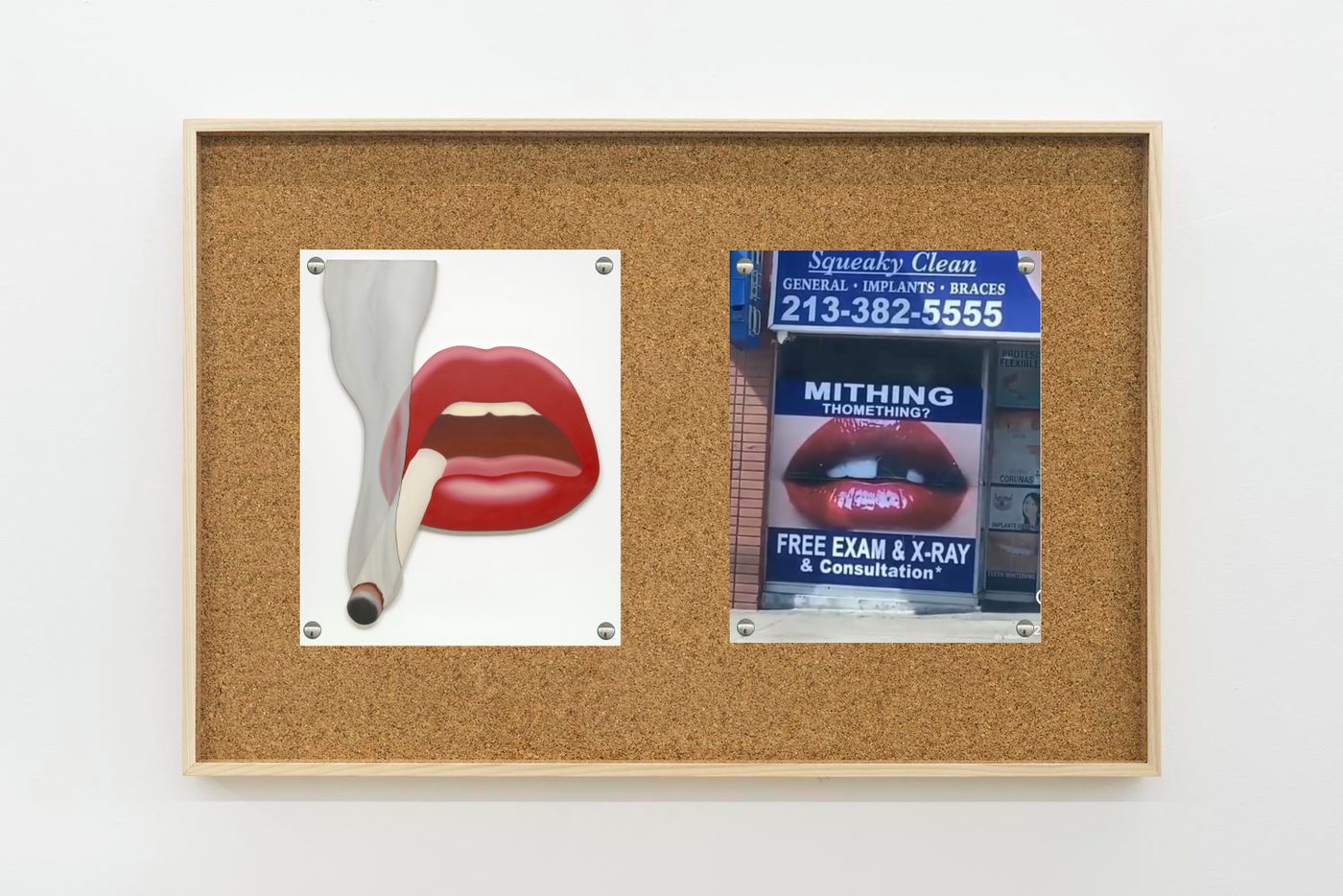 Image of Wesselmann/mithing, 2025: Collage on corkboard