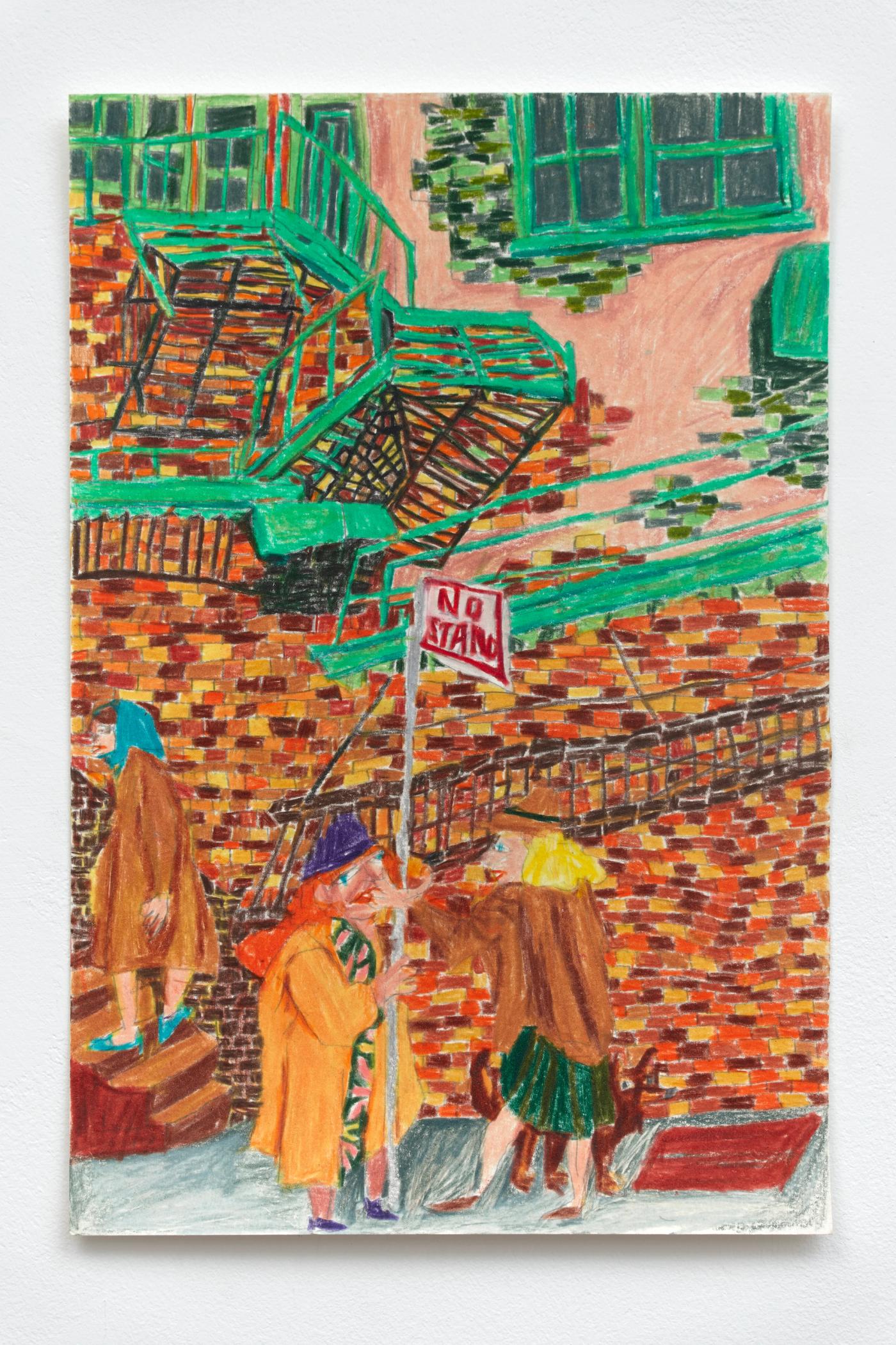 Image of 5th Floor Walk Up, 2025: Colored pencil on paper