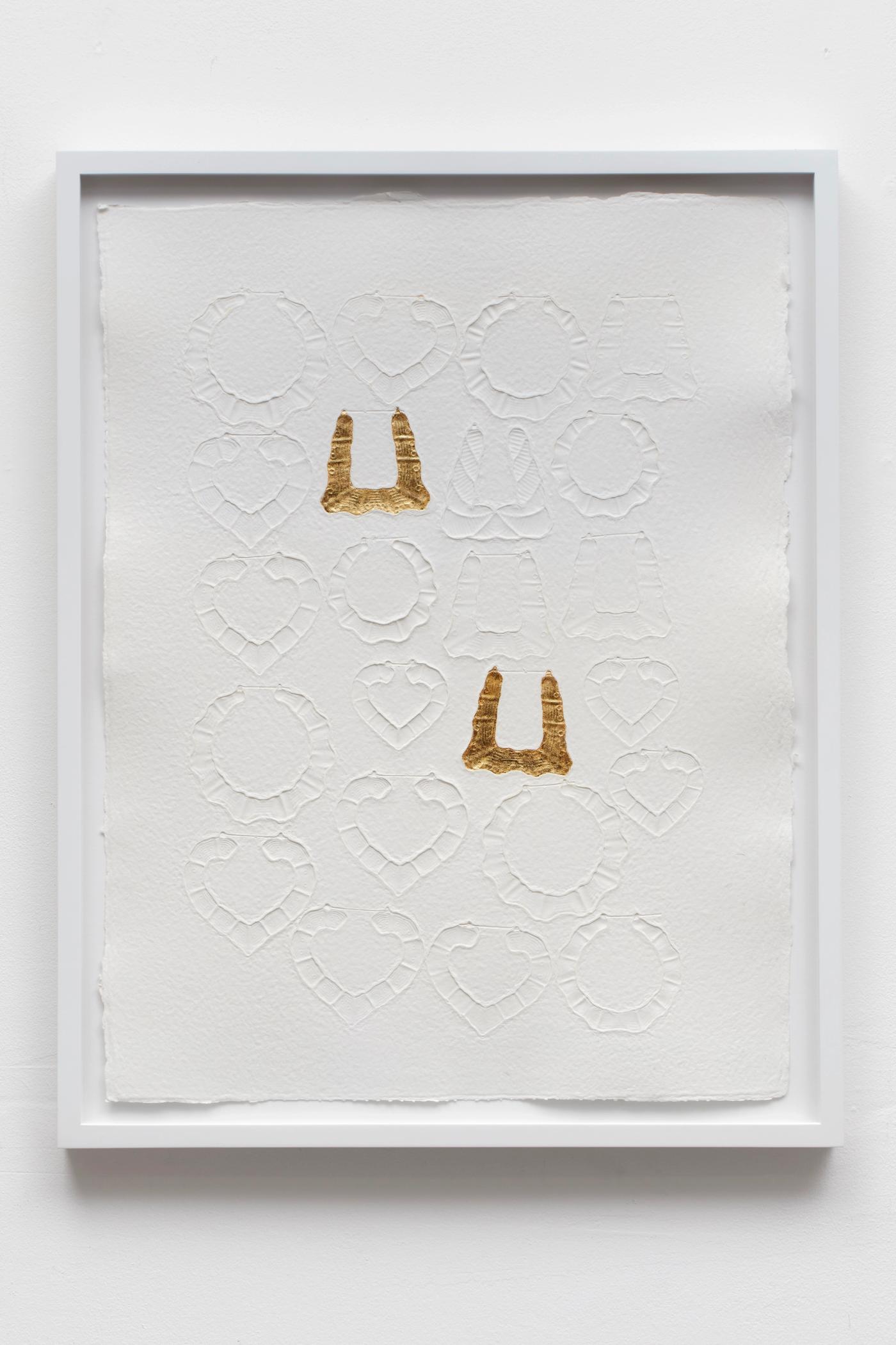 Image of Untitled, 2021: Embossed cotton paper and gold leaf
