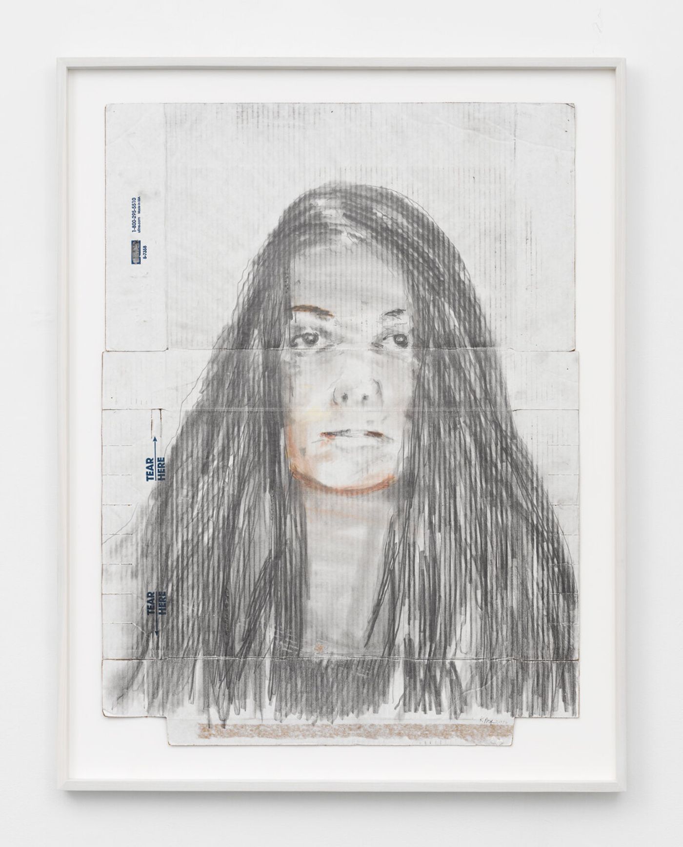 Image of Baby_seal777, 2019: Graphite on found white cardboard