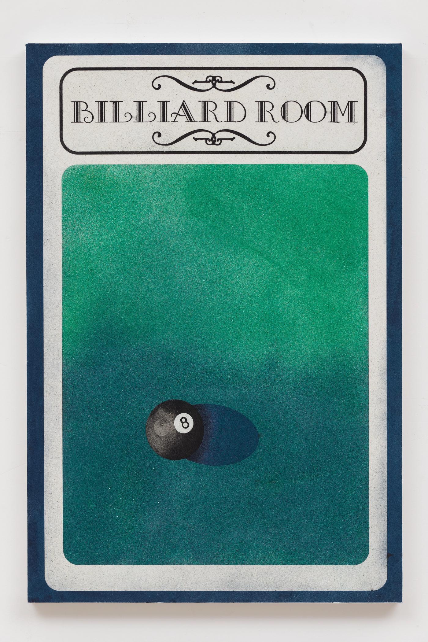 Image of Billiard Room, 2021: Sand on panel 