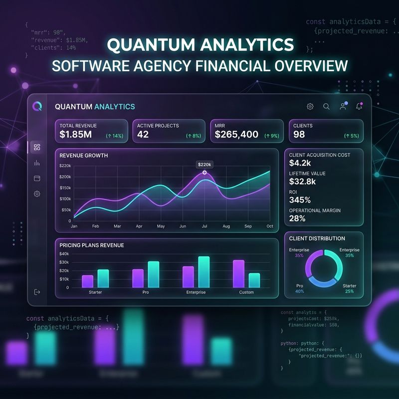 Software agency pricing & financial analytics dashboard