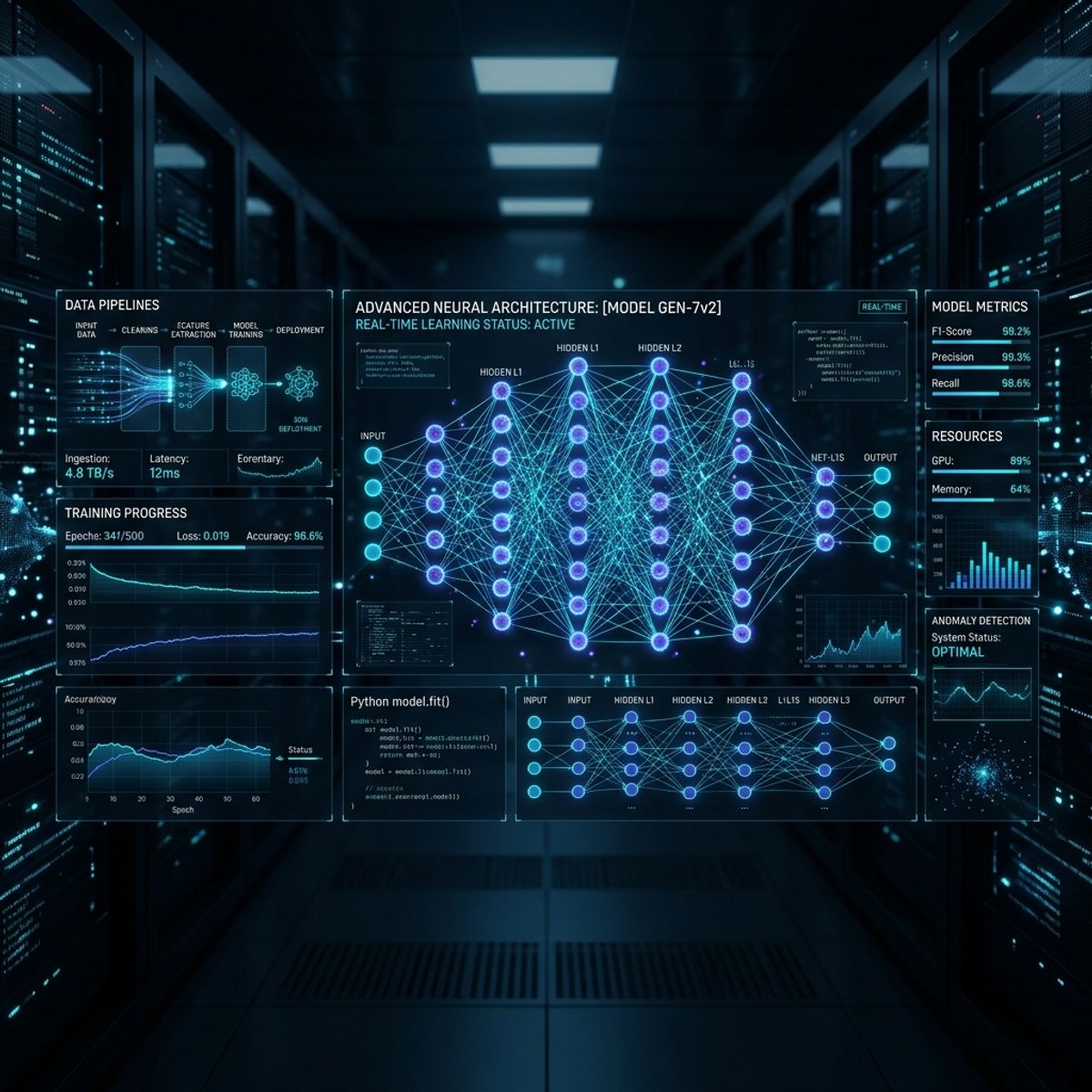 Artificial Intelligence and Machine Learning neural network dashboard