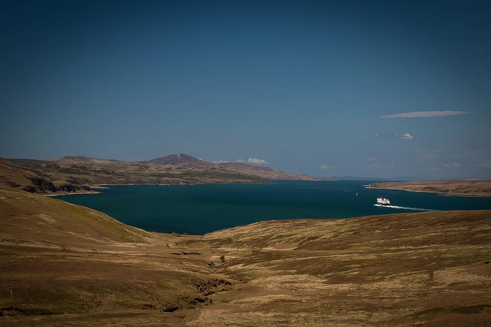 The CalMac ferry from Kennacraig in the Sound of Islay