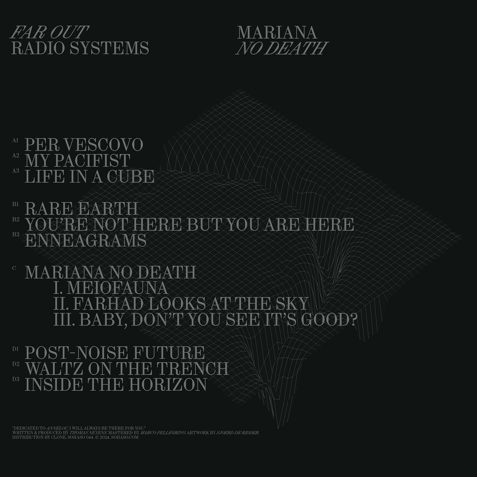 Vinyl sleeve design for Far Out Radio Systems - Mariana No Death on SoHaso