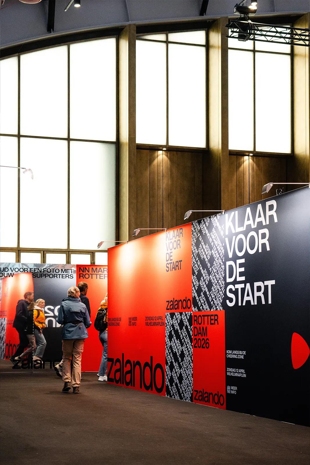 Zalando Marathon Rotterdam environmental graphic design for registry area