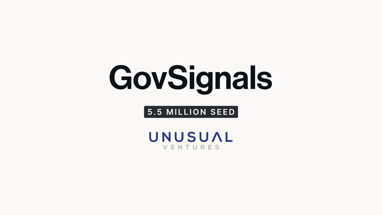 As Department of Government Efficiency Becomes a Reality, GovSignals Raises Seed Round to Transform Government Contracting with AI