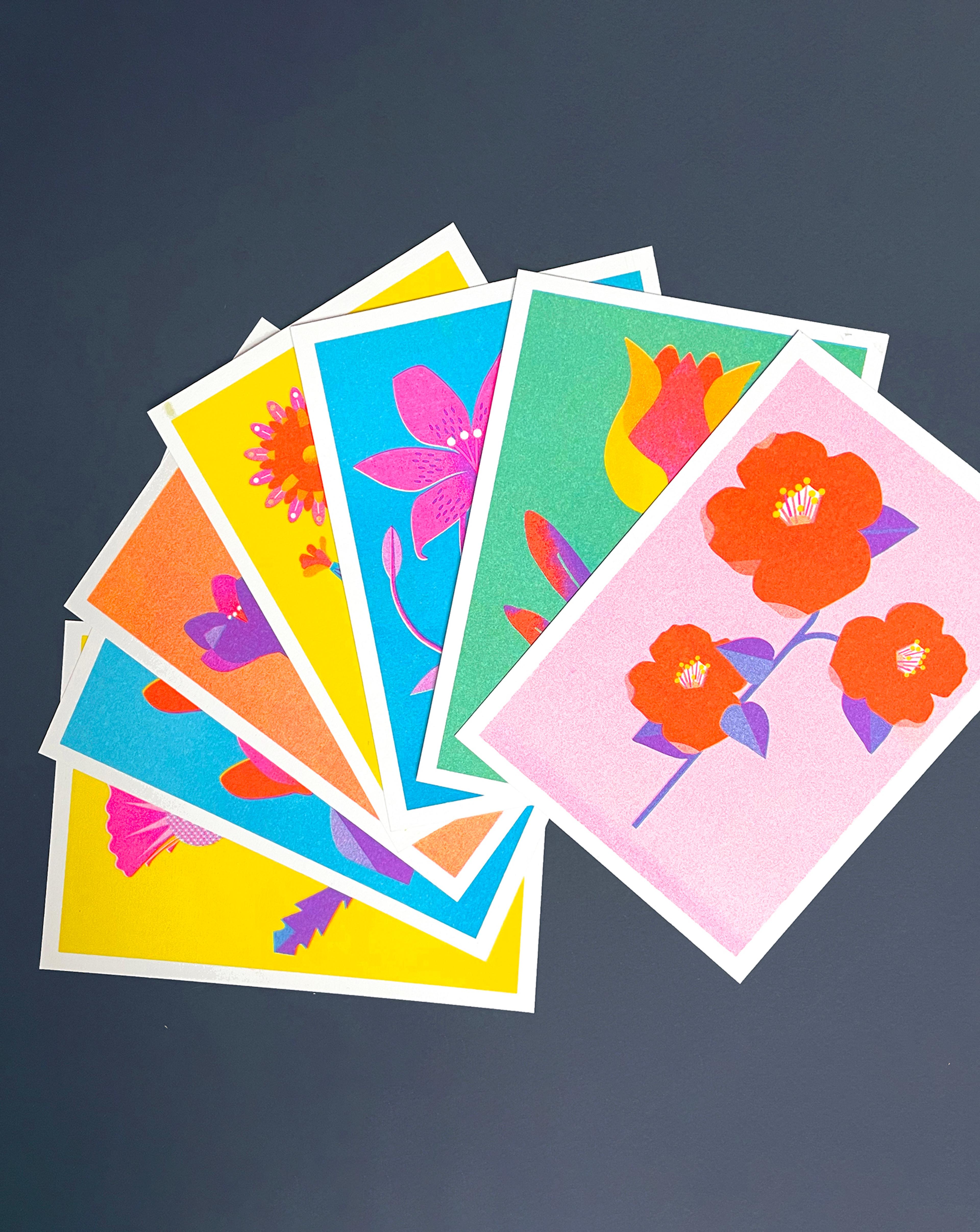 Cartes postales riso "fleurs"