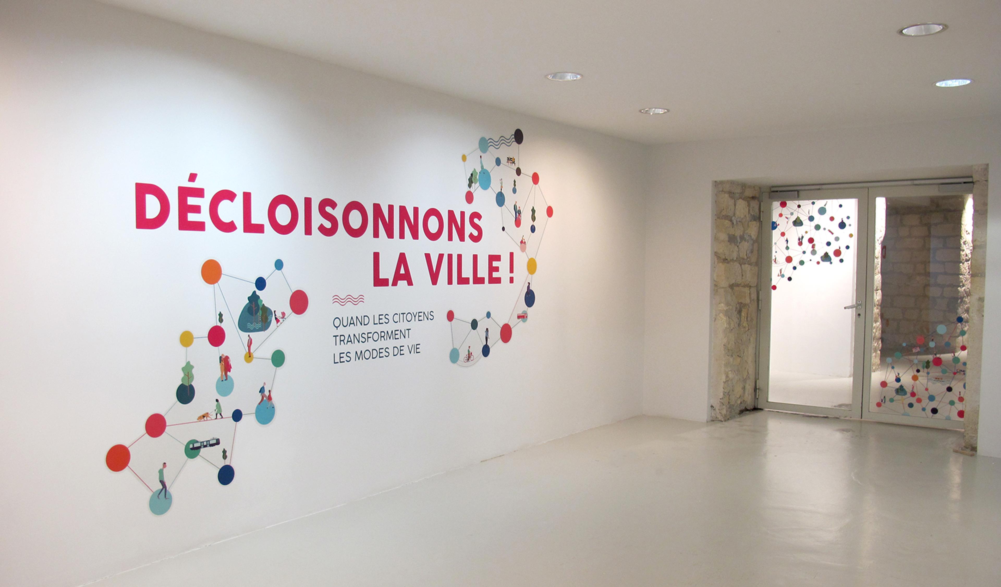 Muséographisme de l'exposition "Décloisonnons la ville"